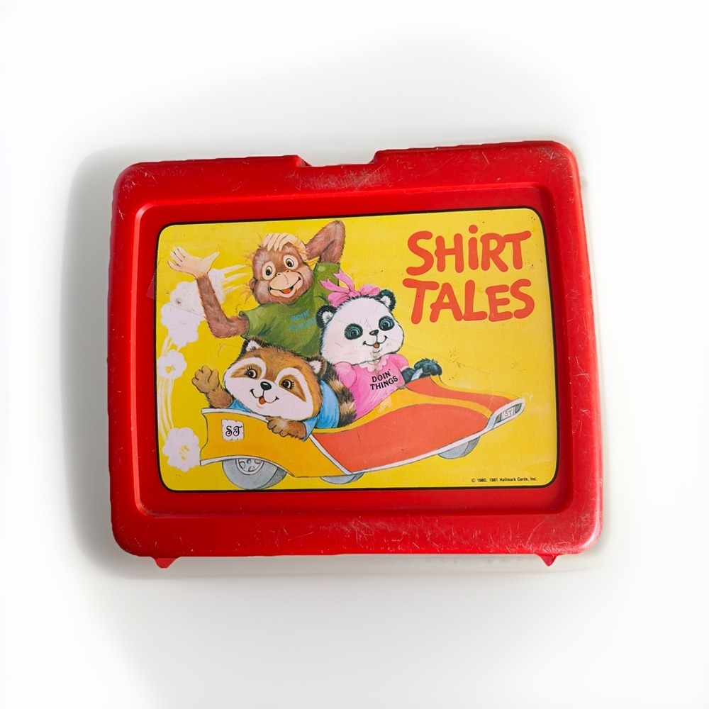 Shirt Tales 1981 Hallmark Cards Vintage Thermos Red Plastic Lunchbox- No Thermos